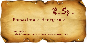Marusinecz Szergiusz névjegykártya